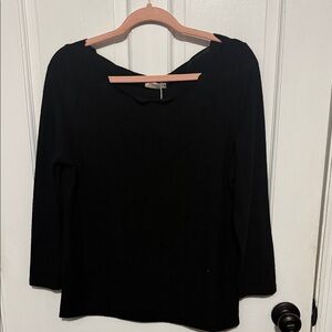 Chic Black Long Sleeve Women's Top